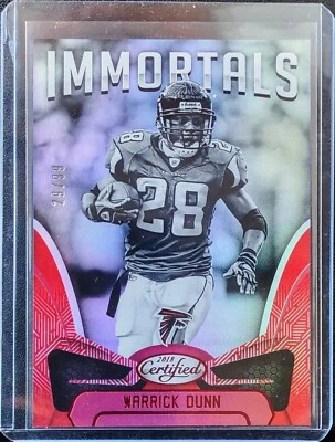 2018 Panini Certified Immortals Mirror Red Warrick Dunn #ed 29/99 #111 Falcons - Image 1 of 2
