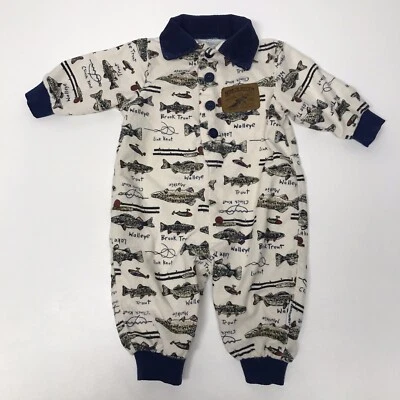 Infant.Healthtex.Vtg.NorthRiver Trading Company.Fish Species.One Pc.6-9 Mo.RARE - Image 1 of 4