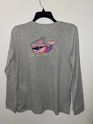 Nueva Camiseta Niñas Vineyard Vines Snowboarding XL 16 Manga Larga Bolsillo Ballena Foto 1 de 4