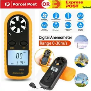 LCD Digital Pocket Anemometer Air Wind Speed Meter Temperature Gauge 0~30m/s - Picture 1 of 11