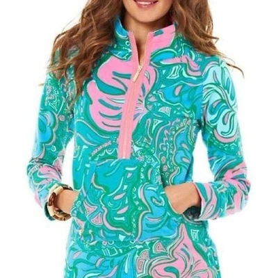 Lilly Pulitzer Skipper Popover Multi Lily Lounge cuarto medio cremallera UPF 50+ Foto 1 de 4
