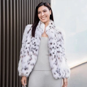 Fur coat women's winter new stand-up collar warm short spotted mink fur jackets - Picture 1 of 13