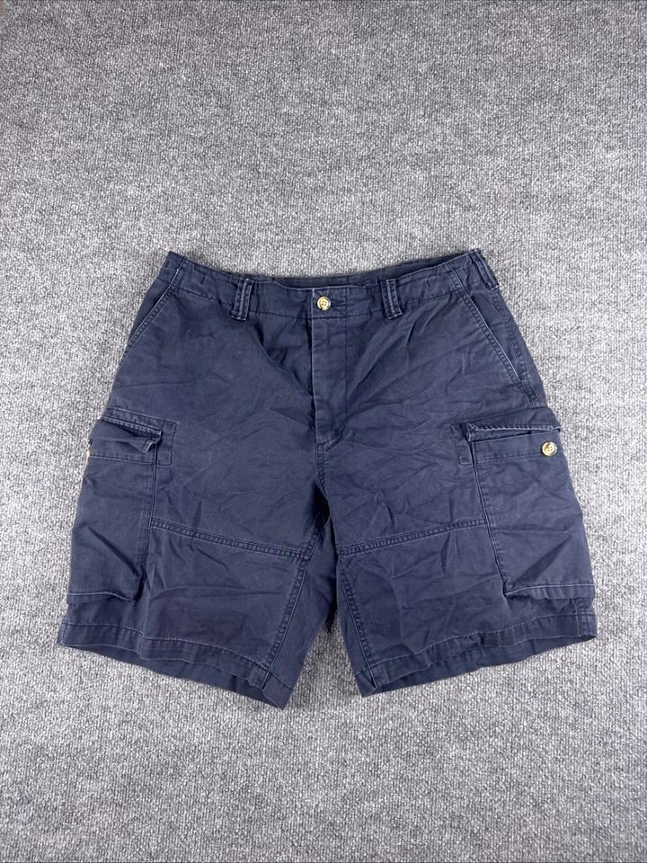 Polo Ralph Lauren Shorts Mens 33 Navy Blue Cargo Pocket Cotton Chino Baggy 10” - Image 1 of 4