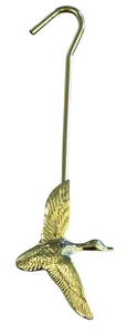 Vintage Brass Flying Duck Fireplace Tool Damper Flue Hook - Picture 1 of 7