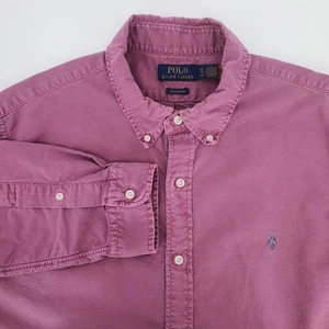 Polo Ralph Lauren Mens Classic Fit Button Down Shirt Purple Long Sleeve Sz XL - Picture 1 of 6