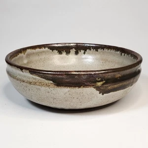 Studio Art Pottery Handmade Brown Drip Glaze Ceramic Bowl Signed - Picture 1 of 11