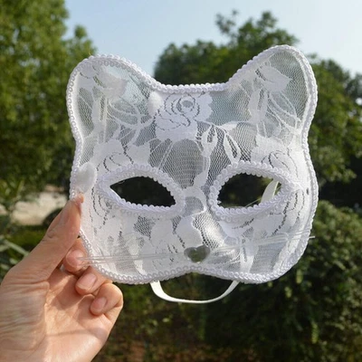 Women Erotic Lace Cat Mask  Face Cover Cosplay Mask Sexy Fancy Dress xmas Gifts - Image 1 of 4