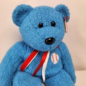 Ty Beanie Buddy " ADDISON " Vintage 2002 Sammlerstück Baseballbär sehr guter Zustand mit Etikett - Bild 1 von 9
