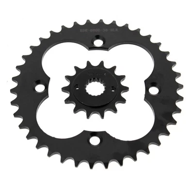 Honda TRX400EX 400EX 1999-2004 14 dientes delantero y 38 dientes trasero piñón negro Foto 1 de 2