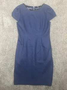 Elie Tahari Career Sheath Dress Dark Navy Blue Cap Sleeve Sz10 Lined Nice..EUC! - Picture 1 of 5