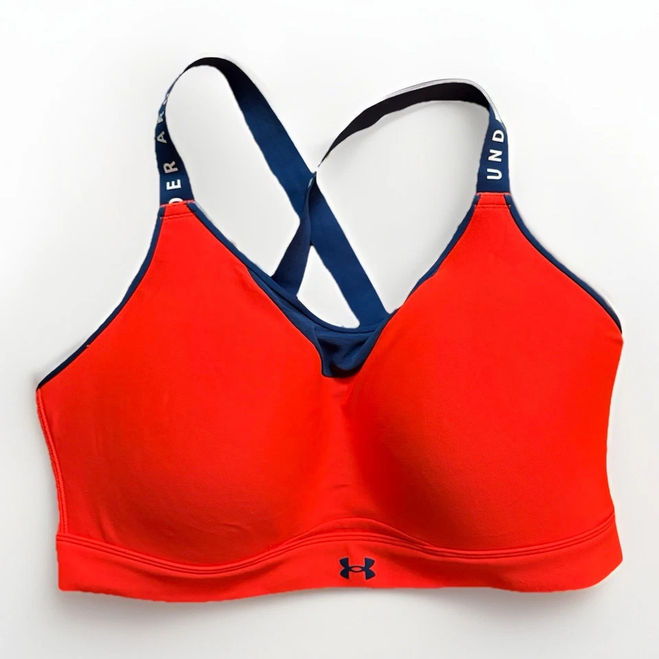 Sutiã Under Armour Feminino Infinity Estilo Alto # 1351994 Laranja e Azul XXL - Imagem 1 de 4