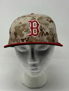 New Era Mens 59Fifty Boston Red Sox Desert Digital Camouflage Cap Hat Size 7 1/4 - Picture 1 of 10