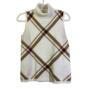LIZ CLAIBORNE LIZ SPORT Sweater Vest Vintage Small Turtle Neck Preppy Classic - Picture 1 of 9