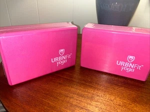 URBNFit Yoga Blöcke 2er Pack - Stabiles Schaumstoffblock Set Pink NEU - Bild 1 von 1