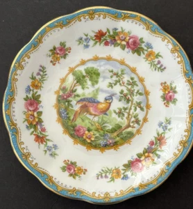 Royal Albert 5 1/4" Chelsea Bird Blue Saucer Replacement Floral Pink Yellow - Picture 1 of 5