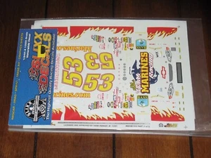 Slixx NASCAR 1533 53 US Marines Hank Parker Jr Chevy Waterslide Decals 1/24 NOS - Picture 1 of 2