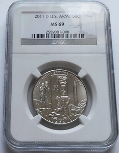 2011-D US Army Commemorative Clad 50C Half Dollar - NGC MS 69, Denver Mint - Picture 1 of 4