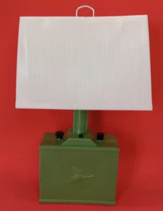 Vintage Ray-O-Vac Portable Camping Light Lamp Lantern Green Goose White Shade - Picture 1 of 9