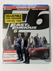 Fast & Furious 6 Steelbook, Target Exclusive (Blu-ray, DVD, Digital HD) Unberührt - Bild 1 von 3