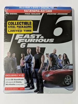 Fast & Furious 6 SteelBook, Target Exclusive (Blu-ray, DVD, Digital HD) Pristine - Image 1 of 3