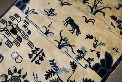 Antique Chinese Peking Pictorial Rug Size 3'x5'8'' - Image 1 of 4