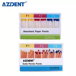 AZDENT Dental Endodontic Gutta Percha Tips &Absorbent Paper Endo Root Use F1F2F3 - Picture 1 of 25