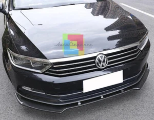VW PASSAT B8 2014-2018 LAMA SOTTO PARAURTI ANTERIORE ABS SPORTIVO NERO .- - Imagen 1 de 6