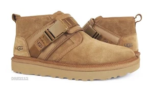 UGG Neumel Snapback Chestnut Suede Fur Shoes Mens Size 10 *NEW* - Picture 1 of 5