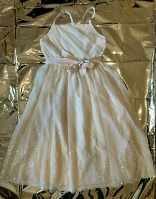 Monsoon GIRL Occasion dress PALE PINK SEQUIN AGE 9 WEDDING party PROM WOW! - Image 1 of 4