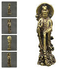 Brass Kuan Yin Figurine Necklace Pendant Fengshui Ornament