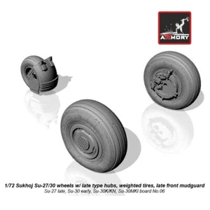 Sukhoj Su-27/30 Flanker wheels w/ late type hubs Armory AR AW72033 Scale 1:72 - Picture 1 of 24