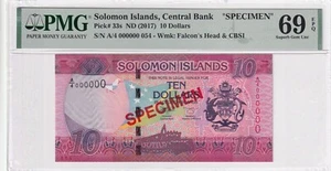 Solomon Islands, 10 Dollars, 2017, UNC, p33s, Specimen - Picture 1 of 2