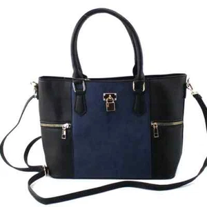 2 Tone Black & Blue Fashion Purse - Picture 1 of 3