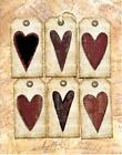 Hang Tags PRIMITIVE GRUNGY MIXED LOVE VALENTINE HEART TAGS #T 95 Gift Tags