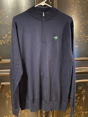 $200 PETER MILLAR Crown Autumn Crest Quarter-Zip Hummingbird | Navy Blue | Med - Image 1 of 4