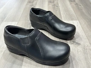 Dansko Black Leather XP Clogs Comfort Slip Resistant TATUM EU 41 Size US 10.5-11 - Picture 1 of 11