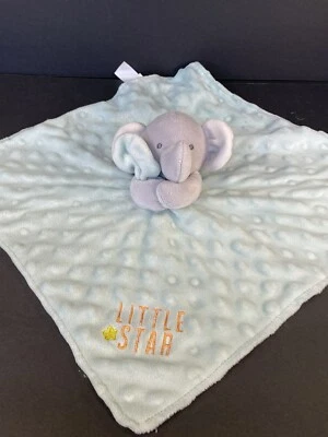 Child of Mine Little Star Gray Elephant Plush Green Security Blanket Lovey - Image 1 of 4