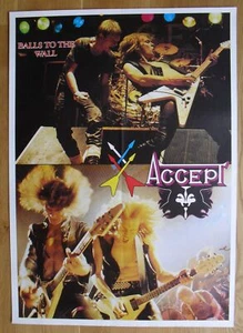 ACCEPT balls to the wall affiche poster ancienne vintage 86x61 cm hard rock - Imagen 1 de 1