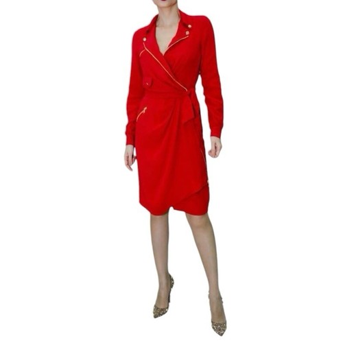 Abito BOUTIQUE MOSCHINO in seta rosso IT40 nuovo senza etichette