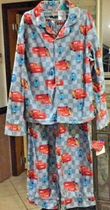 DISNEY CARS 3 LIGHTING McQUEEN RACE CARS PRINT 2PC PAJAMAS SET BOYS SZ 8 NEW - Picture 1 of 4