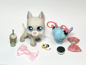 Littlest Pet Shop #1686 Butterfly & #1688 Great Dane - Imagen 1 de 9