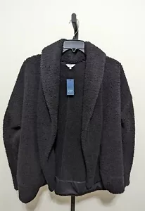 Crown & Ivy Damen schwarz weich flauschig offen Sherpa Jacke Cardigan Größe XL - Bild 1 von 10