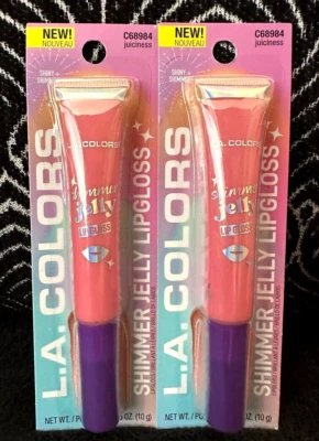 2pk LA COLORS JUICINESS CORAL PEACH C68984 JELLY LIPGLOSS CREAMY LIQUID LIPSTICK - Image 1 of 4