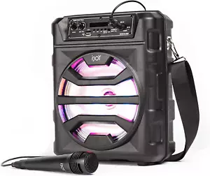 Karaoke Machine- Bluetooth Party Speaker with Microphone- LED Disco Lights and V - Picture 1 of 6