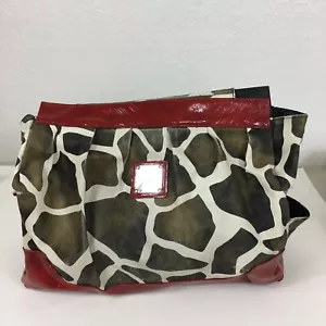 Miche Bag Purse Cover Skirt Shell Prima Size Lexi Giraffe Animal Print Red Trim - Picture 1 of 10