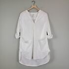 Seafolly Australia Tunic Cover up  Shirt Dress Relaxed Fit White XS