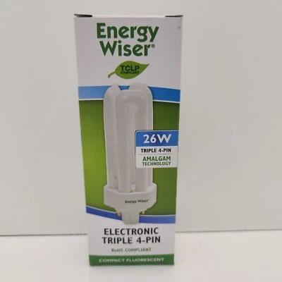 BULBRITE 26W 524326 Energy Wiser Electronic Triple Tube 4 Pin CF26T830/E - Image 1 of 4