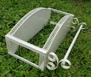 Vintage Mid Century Metal Wall Shelf Towel Rack 2 Tier Bathroom Stand MCM Retro - Picture 1 of 15