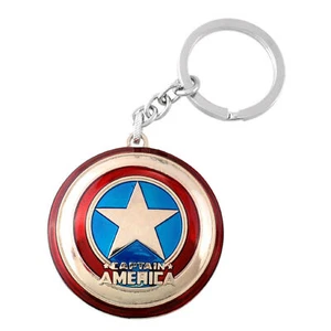 Ciondolo Ciondolo Captain America Text Silvertone Film/Fumetti Portachiavi - Foto 1 di 1