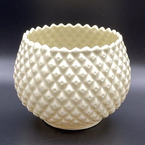 Belleek Irish Porcelain Small Rose Bowl Vase Sawtooth Rim Green Mark Vintage - Picture 1 of 7